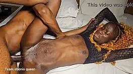 ebony petite with small waist gets creampie in tight pussy doggystyle cowgirl riding