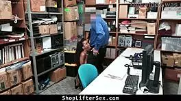 black teen striptease caught shoplifting bent over fucked rough by mall cop reality