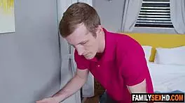 Angry stepbrother pounds stepsister and stepmom in wild threesome fuck