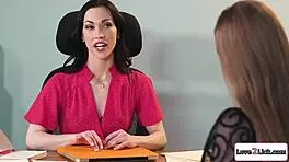 Tall brunette lesbian licks shaves petite babe pussy ass fingering cunilingus