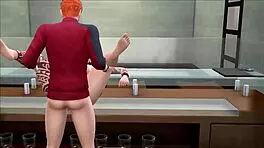 Stunning tattooed redhead's tight ass takes monster cock pounding