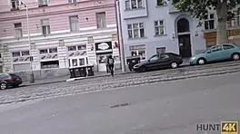 Hot tourist fingered and fucked hard for cash by stranger