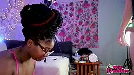 Curly Black Babe's Throat Wrecked by White Monster Cock