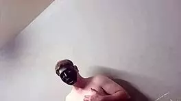 masked guy pounds petite teen standing then bends her for doggystyle after blowjob