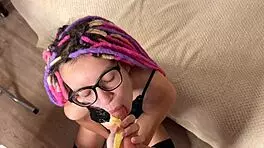 giant cock teaser eats fetish food dirty kitchen roleplay