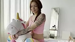 Torbe Gifts Book To Tattooed Redhead, She Repays With Wild Ride!