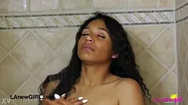 Sensual Latina Model Soaks Up In Steamy Shower.