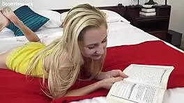 odette delacroix 85lb skinny blonde gives pov blowjob messy facial cumshot