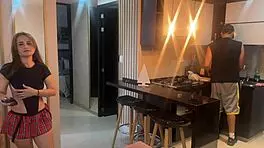 hot colombian milf neighbor sneaks away for rough pounding while hubby distracted