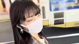 Japanese college babe's first love hotel makeout session