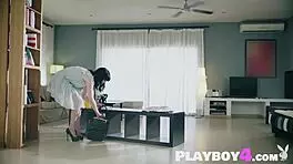 Petite Model Slips Off Lingerie Revealing Small Tits