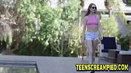 Horny teen blown out after deep bj and pussy fingering!