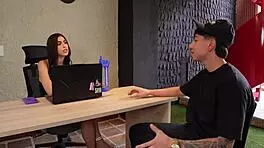 Esteban Gamboa pounds hot Latina boss on office desk hard