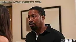 Latina babe kneels to suck massive black cock then endures rough pounding