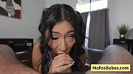 natural big tits brunette cami strella slurps charles dera's monster cock pov