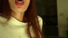 Passionate girlfriend's hot cumshot compilation drips everywhere