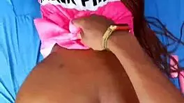 Hot latina teen masturbates then bends for big black cock creampie in hotel