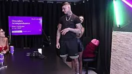 two brunettes strip hunk after he shares oral tips from his recordings