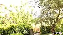 wild outdoor squirt on huge cock part 1! 💦🍆