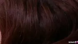 tiny redhead virgin teen masturbates hairy pussy with vibrator to squirting orgasm alone