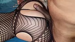 latina babe rides huge cock doggystyle in bedroom creampie