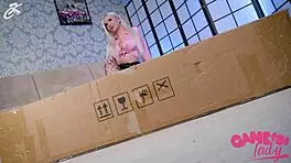 brand new fuckdoll stretched wide in first time anal toy frenzy