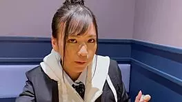 Horny Asian teen grabs cock raw cowgirl rides to orgasm creampie