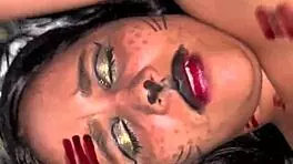 halloween party couple sneaks to room for rough choking deepthroat doggystyle pounding