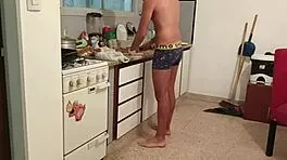 fucking pregnant latina tattooed babe after cooking for her