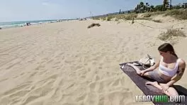 agatha turns yoga bliss into beachside hookup