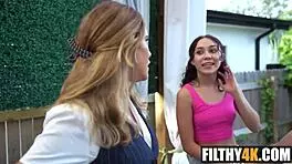 Leo Valentino fills Adores Quin and Bianca Bangs in hot group action