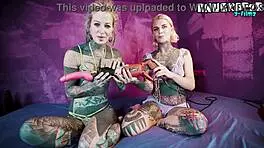 i'm shaking as this cute tattoo girl rams the fuckmachine up my ass till i squirt everywhere