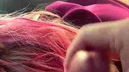 Pretty hooker kneels backseat blowjob cum mouth