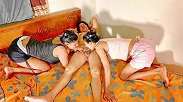 big cock ravages cute petite teens in hardcore threesome pound