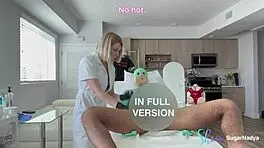 Latex nurse drains monster cock in hospital fetish!