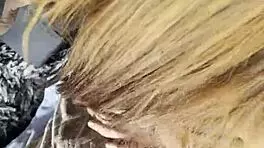 Hot babe's sloppy deepthroat massage on thick cock in 4k close-up