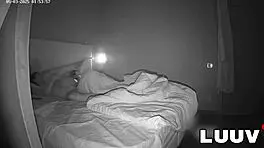 Luuv's evening bedroom fuck ends with cum flooding her shaved mouth