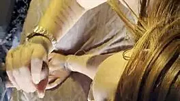 Hot babe's sloppy deepthroat massage on thick cock in 4k close-up