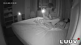 Real Couple's Late Night Bedroom Cum Swallow Surprise