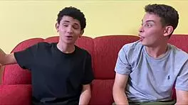 horny milf seduces young stud and his buddy for intense double penetration riding session