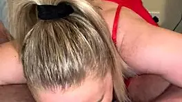 blonde sucks stepson's huge throbbing dick