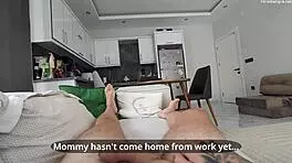 step mommy bends over offers tight ass for hardcore pounding while daddy away