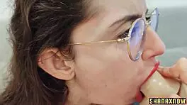 cute latina girlfriend twerks shaved pussy on cuckold facesitting doll 💦🍑