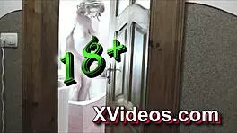 sexy blonde milf masturbates wet pussy roommate watches cumshot