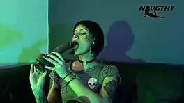 tempting my wetness with that thick black shaft