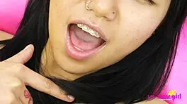 sexy asian teen poses naked in close-up tease