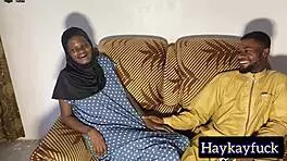 Horny ebony teen rides monster black cock doggystyle bent over