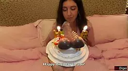 Birthday BBC wish denied white dick delivers cum swallow surprise