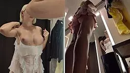 blonde mycandyalice flashes big tits in see-through public fetish!