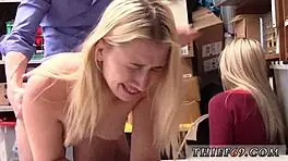 Young cute blonde nurse teases patient with her big bouncy boobs